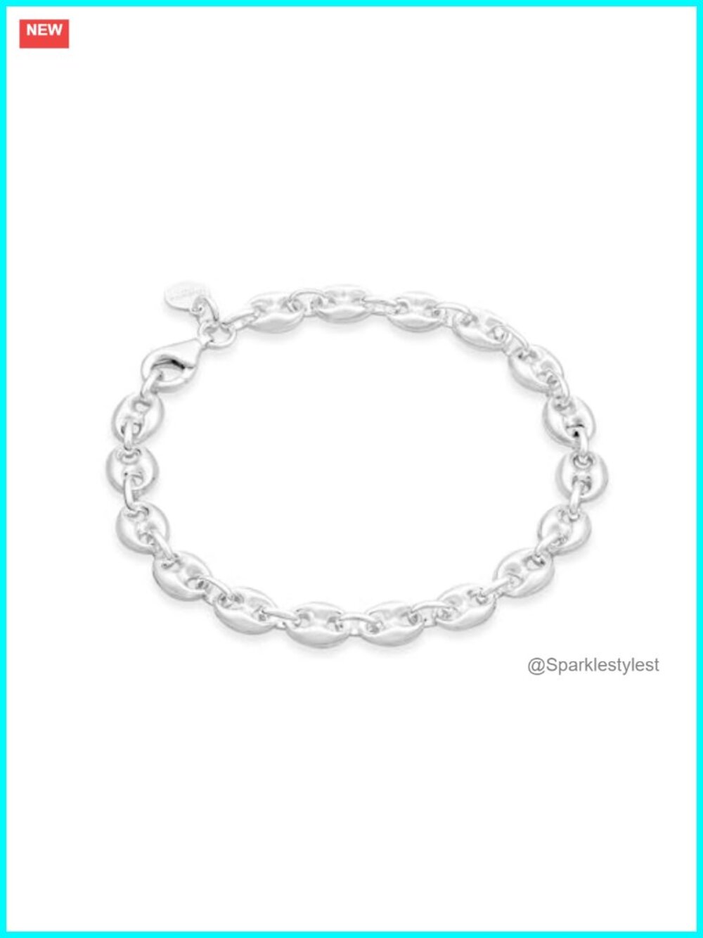 Italian 925 Sterling Silver Puffy Mariner Link Chain Bracelet